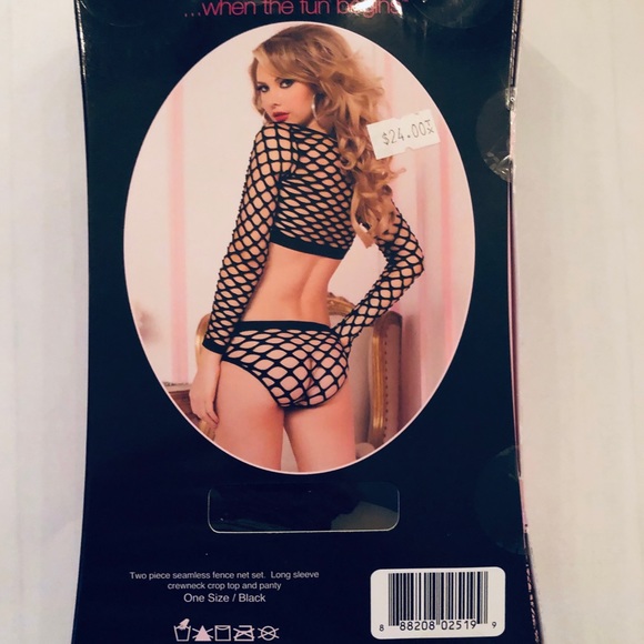 Seven til Midnight Black 2 PC Net Set Long Sleeve - Picture 2 of 2